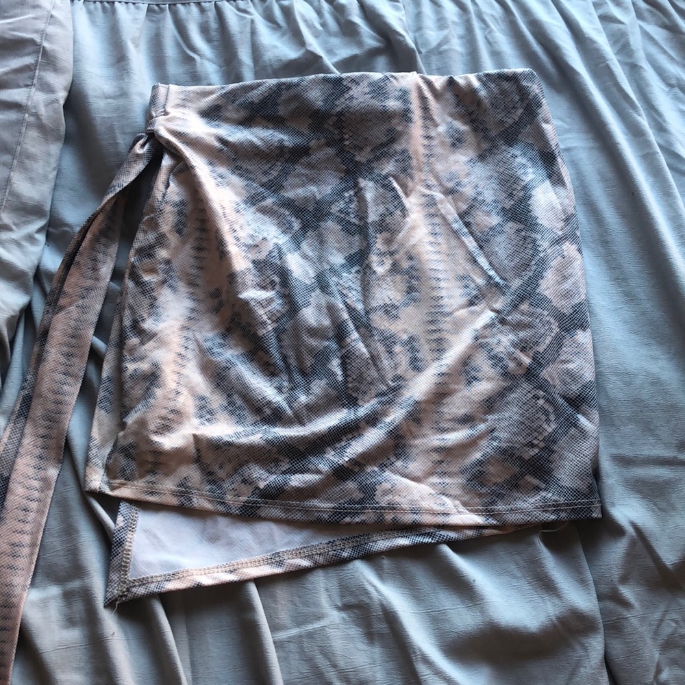 Snakeskin mini skirt